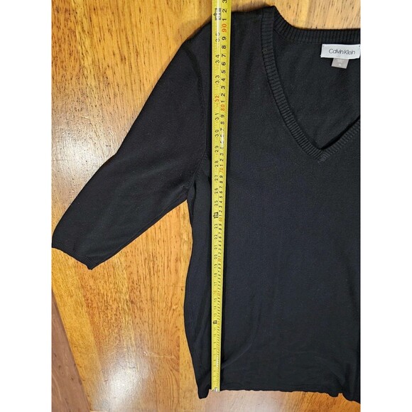 Calvin Klein Dress Sweater Sheath Womens size XL Knee Length Midi Black - Picture 10 of 10
